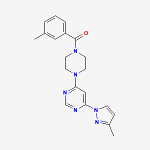 4-[4-(3-methylbenzoyl)-1-piperazinyl]-6-(3-methyl-1H-pyrazol-1-yl)pyrimidine