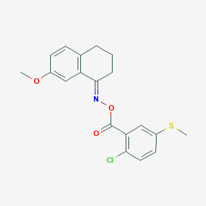 molecular formula C19H18ClNO3S B5328560 [(E)-(7-methoxy-3,4-dihydro-2H-naphthalen-1-ylidene)amino] 2-chloro-5-methylsulfanylbenzoate 