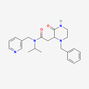 molecular formula C22H28N4O2 B5328568 2-(1-benzyl-3-oxo-2-piperazinyl)-N-isopropyl-N-(3-pyridinylmethyl)acetamide 