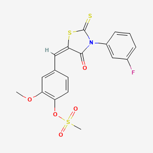 4-{[3-(3-fluorophenyl)-4-oxo-2-thioxo-1,3-thiazolidin-5-ylidene]methyl}-2-methoxyphenyl methanesulfonate