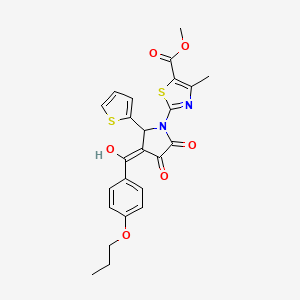 methyl 2-[3-hydroxy-2-oxo-4-(4-propoxybenzoyl)-5-(2-thienyl)-2,5-dihydro-1H-pyrrol-1-yl]-4-methyl-1,3-thiazole-5-carboxylate