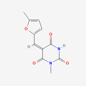 molecular formula C11H10N2O4 B5328581 1-methyl-5-[(5-methyl-2-furyl)methylene]-2,4,6(1H,3H,5H)-pyrimidinetrione 