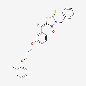 molecular formula C27H25NO3S2 B5328661 3-benzyl-5-{3-[3-(2-methylphenoxy)propoxy]benzylidene}-2-thioxo-1,3-thiazolidin-4-one 