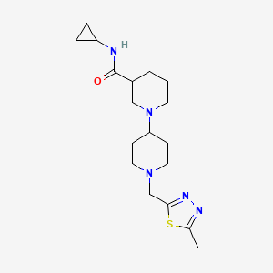 molecular formula C18H29N5OS B5328670 N-cyclopropyl-1'-[(5-methyl-1,3,4-thiadiazol-2-yl)methyl]-1,4'-bipiperidine-3-carboxamide 