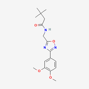 molecular formula C17H23N3O4 B5328690 N-{[3-(3,4-dimethoxyphenyl)-1,2,4-oxadiazol-5-yl]methyl}-3,3-dimethylbutanamide 