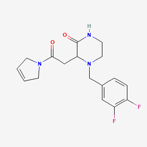 4-(3,4-difluorobenzyl)-3-[2-(2,5-dihydro-1H-pyrrol-1-yl)-2-oxoethyl]-2-piperazinone