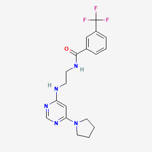 N-(2-{[6-(1-pyrrolidinyl)-4-pyrimidinyl]amino}ethyl)-3-(trifluoromethyl)benzamide