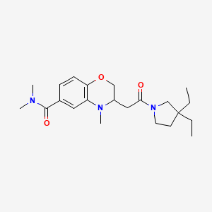 3-[2-(3,3-diethylpyrrolidin-1-yl)-2-oxoethyl]-N,N,4-trimethyl-3,4-dihydro-2H-1,4-benzoxazine-6-carboxamide