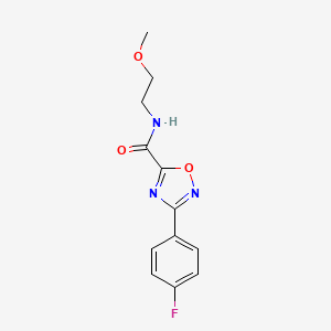 molecular formula C12H12FN3O3 B5328743 3-(4-fluorophenyl)-N-(2-methoxyethyl)-1,2,4-oxadiazole-5-carboxamide 