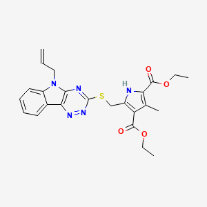 diethyl 5-{[(5-allyl-5H-[1,2,4]triazino[5,6-b]indol-3-yl)thio]methyl}-3-methyl-1H-pyrrole-2,4-dicarboxylate