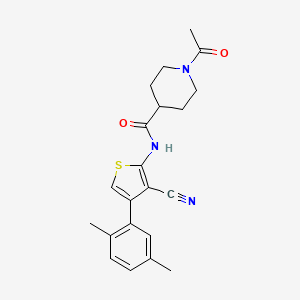 molecular formula C21H23N3O2S B5328775 1-acetyl-N-[3-cyano-4-(2,5-dimethylphenyl)-2-thienyl]-4-piperidinecarboxamide 