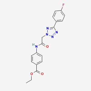 molecular formula C18H16FN5O3 B5328803 ethyl 4-({[5-(4-fluorophenyl)-2H-tetrazol-2-yl]acetyl}amino)benzoate 