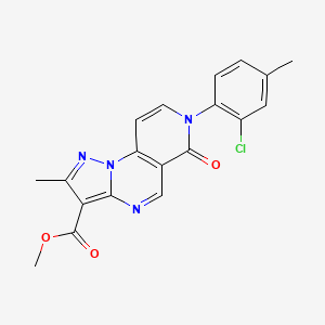 molecular formula C19H15ClN4O3 B5328859 methyl 7-(2-chloro-4-methylphenyl)-2-methyl-6-oxo-6,7-dihydropyrazolo[1,5-a]pyrido[3,4-e]pyrimidine-3-carboxylate 