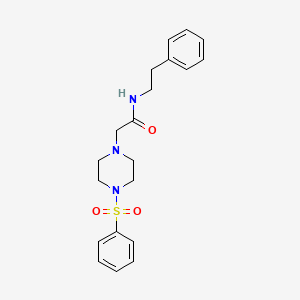 molecular formula C20H25N3O3S B5328872 N-(2-phenylethyl)-2-[4-(phenylsulfonyl)-1-piperazinyl]acetamide 