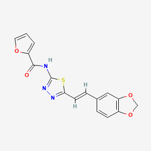 N-{5-[2-(1,3-benzodioxol-5-yl)vinyl]-1,3,4-thiadiazol-2-yl}-2-furamide