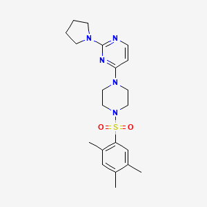 molecular formula C21H29N5O2S B5328893 2-(1-pyrrolidinyl)-4-{4-[(2,4,5-trimethylphenyl)sulfonyl]-1-piperazinyl}pyrimidine 