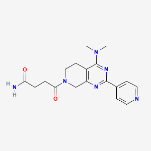 molecular formula C18H22N6O2 B5328914 4-[4-(dimethylamino)-2-pyridin-4-yl-5,8-dihydropyrido[3,4-d]pyrimidin-7(6H)-yl]-4-oxobutanamide 