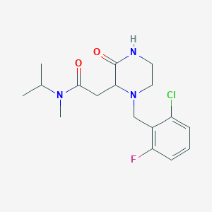 molecular formula C17H23ClFN3O2 B5328918 2-[1-(2-chloro-6-fluorobenzyl)-3-oxo-2-piperazinyl]-N-isopropyl-N-methylacetamide 