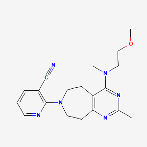 molecular formula C19H24N6O B5328923 2-{4-[(2-methoxyethyl)(methyl)amino]-2-methyl-5,6,8,9-tetrahydro-7H-pyrimido[4,5-d]azepin-7-yl}nicotinonitrile 