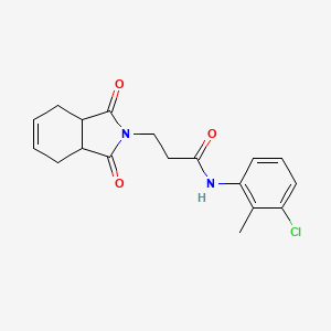 molecular formula C18H19ClN2O3 B5328931 N-(3-chloro-2-methylphenyl)-3-(1,3-dioxo-1,3,3a,4,7,7a-hexahydro-2H-isoindol-2-yl)propanamide 