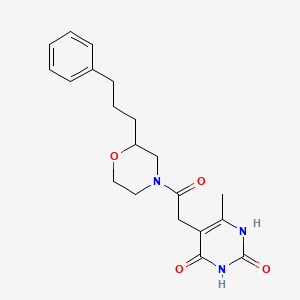 molecular formula C20H25N3O4 B5328938 6-methyl-5-{2-oxo-2-[2-(3-phenylpropyl)-4-morpholinyl]ethyl}-2,4(1H,3H)-pyrimidinedione 