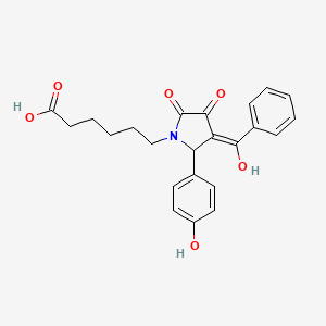 molecular formula C23H23NO6 B5328944 6-[3-benzoyl-4-hydroxy-2-(4-hydroxyphenyl)-5-oxo-2,5-dihydro-1H-pyrrol-1-yl]hexanoic acid 