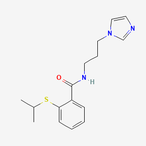 molecular formula C16H21N3OS B5328995 N-[3-(1H-imidazol-1-yl)propyl]-2-(isopropylthio)benzamide 