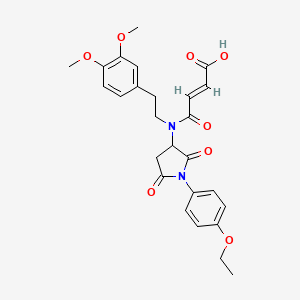 molecular formula C26H28N2O8 B5328999 4-{[2-(3,4-dimethoxyphenyl)ethyl][1-(4-ethoxyphenyl)-2,5-dioxo-3-pyrrolidinyl]amino}-4-oxo-2-butenoic acid 