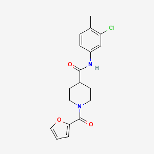 molecular formula C18H19ClN2O3 B5329012 N-(3-chloro-4-methylphenyl)-1-(2-furoyl)piperidine-4-carboxamide 