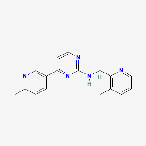 molecular formula C19H21N5 B5329029 4-(2,6-dimethylpyridin-3-yl)-N-[1-(3-methylpyridin-2-yl)ethyl]pyrimidin-2-amine 