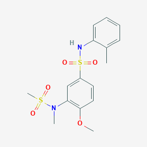 4-methoxy-3-[methyl(methylsulfonyl)amino]-N-(2-methylphenyl)benzenesulfonamide