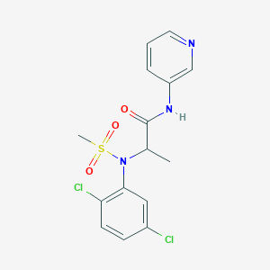 molecular formula C15H15Cl2N3O3S B5329044 N~2~-(2,5-dichlorophenyl)-N~2~-(methylsulfonyl)-N~1~-pyridin-3-ylalaninamide 