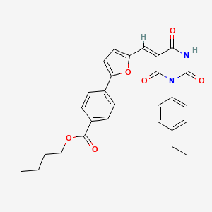 butyl 4-(5-{[1-(4-ethylphenyl)-2,4,6-trioxotetrahydro-5(2H)-pyrimidinylidene]methyl}-2-furyl)benzoate