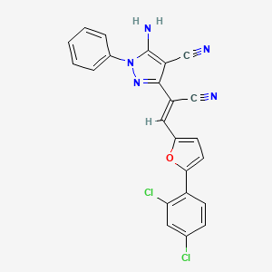 5-amino-3-{1-cyano-2-[5-(2,4-dichlorophenyl)-2-furyl]vinyl}-1-phenyl-1H-pyrazole-4-carbonitrile