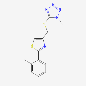 molecular formula C13H13N5S2 B5329082 1-methyl-5-({[2-(2-methylphenyl)-1,3-thiazol-4-yl]methyl}thio)-1H-tetrazole 