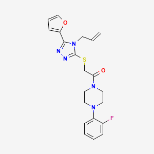 molecular formula C21H22FN5O2S B5329118 1-({[4-allyl-5-(2-furyl)-4H-1,2,4-triazol-3-yl]thio}acetyl)-4-(2-fluorophenyl)piperazine 