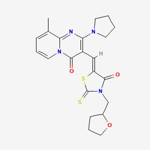 9-methyl-3-{[4-oxo-3-(tetrahydro-2-furanylmethyl)-2-thioxo-1,3-thiazolidin-5-ylidene]methyl}-2-(1-pyrrolidinyl)-4H-pyrido[1,2-a]pyrimidin-4-one