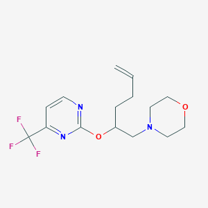 molecular formula C15H20F3N3O2 B5329148 4-[((2R,5S)-5-{[4-(trifluoromethyl)pyrimidin-2-yl]methyl}tetrahydrofuran-2-yl)methyl]morpholine 