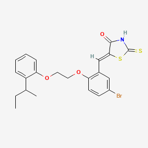 molecular formula C22H22BrNO3S2 B5329155 5-{5-bromo-2-[2-(2-sec-butylphenoxy)ethoxy]benzylidene}-2-thioxo-1,3-thiazolidin-4-one 