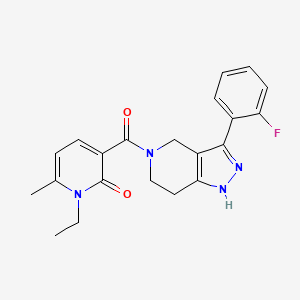 1-ethyl-3-{[3-(2-fluorophenyl)-1,4,6,7-tetrahydro-5H-pyrazolo[4,3-c]pyridin-5-yl]carbonyl}-6-methylpyridin-2(1H)-one