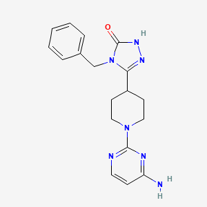 molecular formula C18H21N7O B5329235 5-[1-(4-amino-2-pyrimidinyl)-4-piperidinyl]-4-benzyl-2,4-dihydro-3H-1,2,4-triazol-3-one 