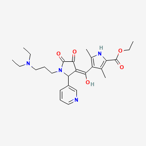 molecular formula C26H34N4O5 B5329244 ethyl 4-{[1-[3-(diethylamino)propyl]-4-hydroxy-5-oxo-2-(3-pyridinyl)-2,5-dihydro-1H-pyrrol-3-yl]carbonyl}-3,5-dimethyl-1H-pyrrole-2-carboxylate 