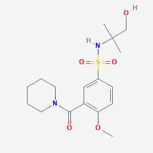 N-(2-hydroxy-1,1-dimethylethyl)-4-methoxy-3-(1-piperidinylcarbonyl)benzenesulfonamide