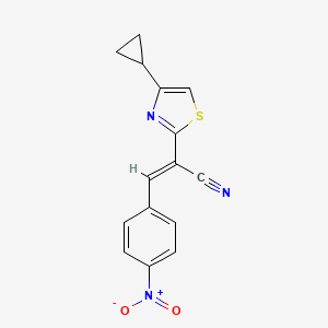 2-(4-cyclopropyl-1,3-thiazol-2-yl)-3-(4-nitrophenyl)acrylonitrile