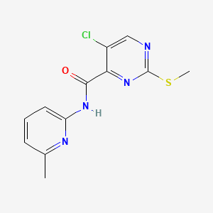 molecular formula C12H11ClN4OS B5329321 5-chloro-N-(6-methylpyridin-2-yl)-2-(methylthio)pyrimidine-4-carboxamide 