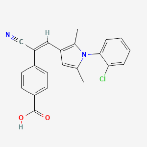 molecular formula C22H17ClN2O2 B5329329 4-{2-[1-(2-chlorophenyl)-2,5-dimethyl-1H-pyrrol-3-yl]-1-cyanovinyl}benzoic acid 