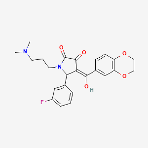 4-(2,3-dihydro-1,4-benzodioxin-6-ylcarbonyl)-1-[3-(dimethylamino)propyl]-5-(3-fluorophenyl)-3-hydroxy-1,5-dihydro-2H-pyrrol-2-one