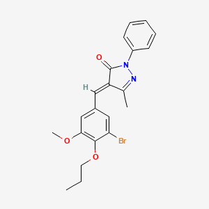 molecular formula C21H21BrN2O3 B5329340 4-(3-bromo-5-methoxy-4-propoxybenzylidene)-5-methyl-2-phenyl-2,4-dihydro-3H-pyrazol-3-one 