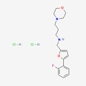 molecular formula C18H25Cl2FN2O2 B5329355 N-{[5-(2-fluorophenyl)-2-furyl]methyl}-3-(4-morpholinyl)-1-propanamine dihydrochloride 