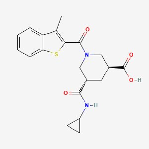 (3S*,5S*)-5-[(cyclopropylamino)carbonyl]-1-[(3-methyl-1-benzothien-2-yl)carbonyl]-3-piperidinecarboxylic acid